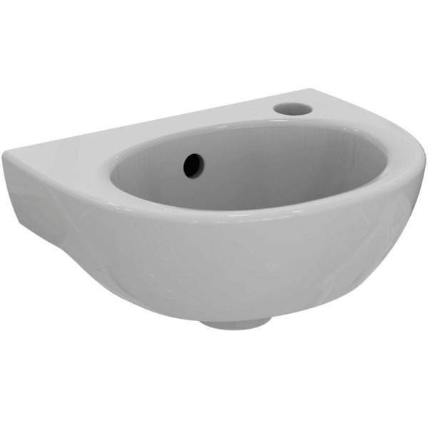 IS Handwaschbecken Eurovit, 1 Hl.rechts, m.Ül., 350x260x160mm, Weiß