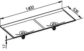 KEUCO Varicor-WT Edition 11 31263, ohne Hahnlochbohrung, weiß, 1400 mm