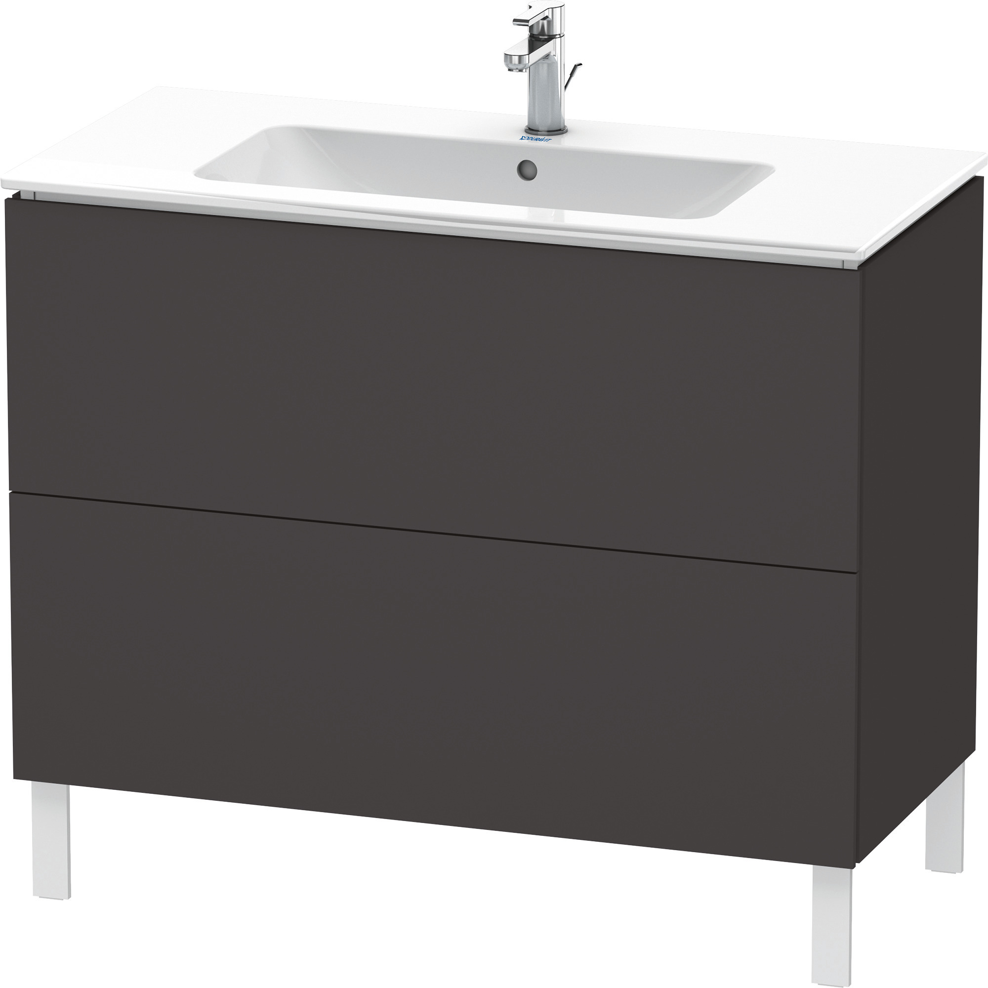 Duravit WTU stehend L-Cube 481x1020x704mm 2 Auszüge, f.233610, Graphit Supermatt