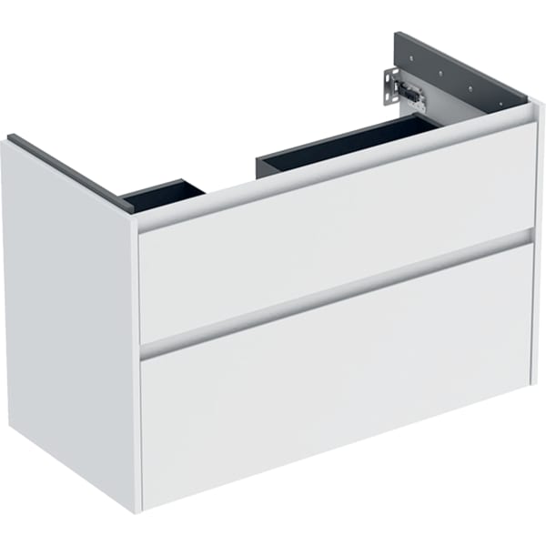 Geberit Renova Plan US f. WT, m. 2 Schubladen 94,8x60,6x44,6cm, weiß/l. seidenmatt