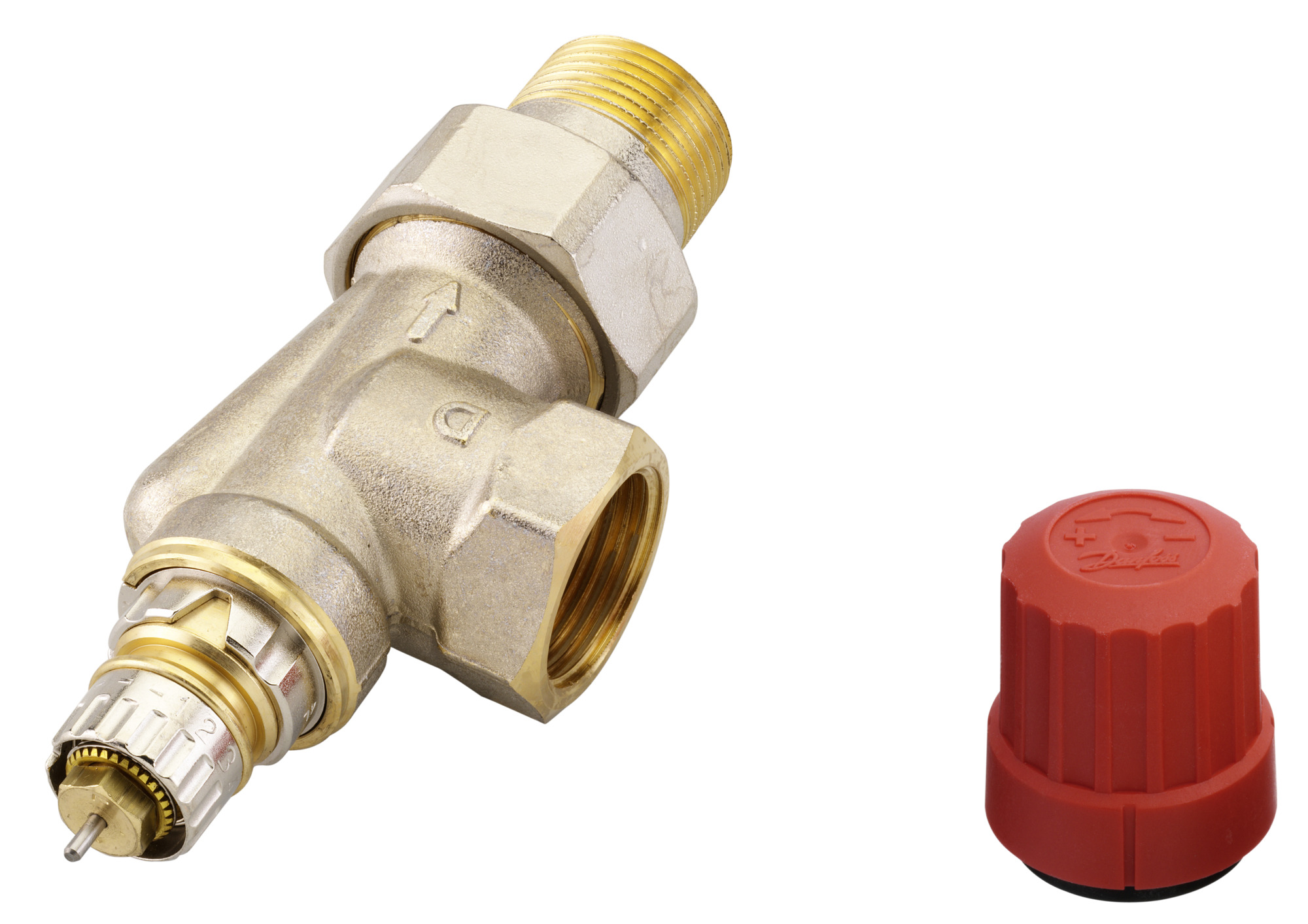Danfoss Ventilgehäuse RA-N 20 R 3/4, UK (Axial), matt vernickelt