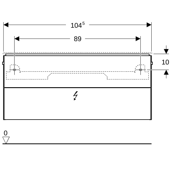 Geberit ONE Unterschrank für Waschtisch m. 2 Schubladen, 104,4x46,5x39,6cm, weiß