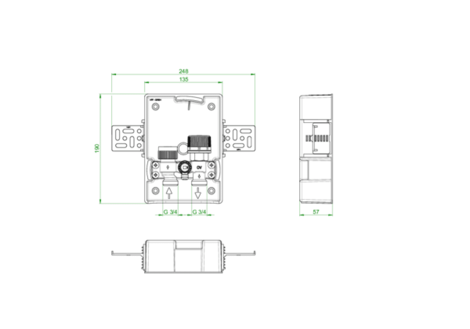 OVENTROP-Unibox TQ-RTL vario Thermostat, RTL, Q-Tech, ohne Abdeckung