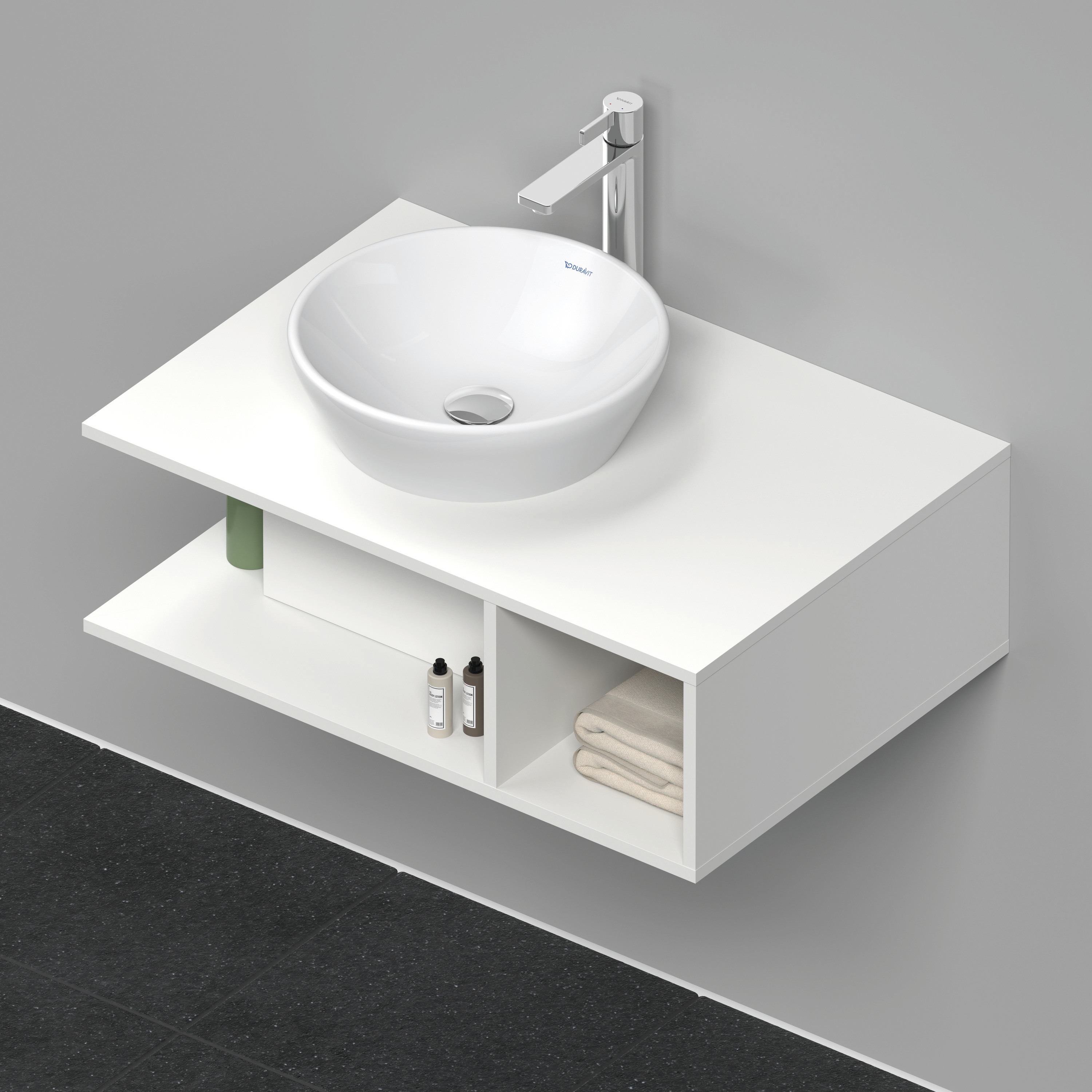 Duravit D-Neo WTU wandh.,1 offenes Fach r., 260x800x550mm, Weiß Matt