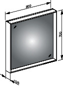 KEUCO Lichtspiegel X-Line 33298, mit Spiegelheizung, weiß, 800x700x105mm