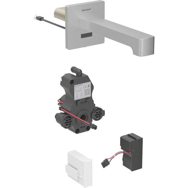 Geberit Brenta WT-Arm.,Wandmontage, Netzbetr. für UP-Funkt.Box, m.Misch.,L:17cm, edst.