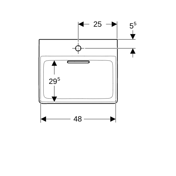 Geberit ONE HWB 50x41 cm, CleanDrain m. Hl., o. Ül., weiß, KeraTect/weiß glzd
