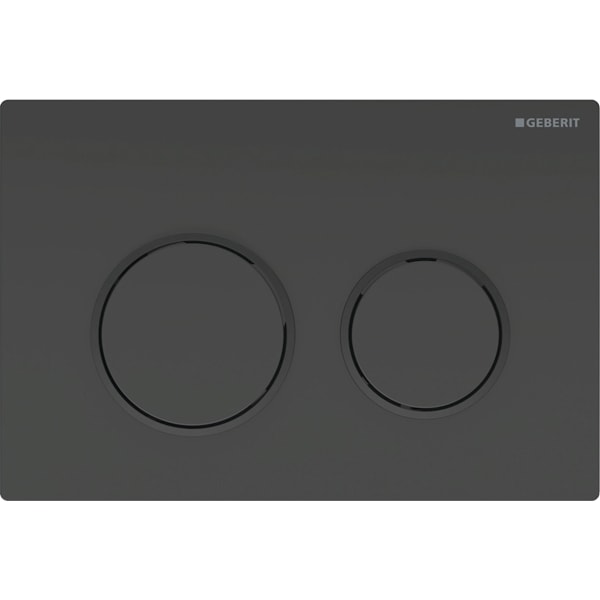 Geberit Omega20 BetPl., für 2-Mengen-Sp. Round, schwarz / schwarz matt Geberit Omega20 BetPl., für 2-Mengen-Sp. Round, schwarz / schwarz matt
