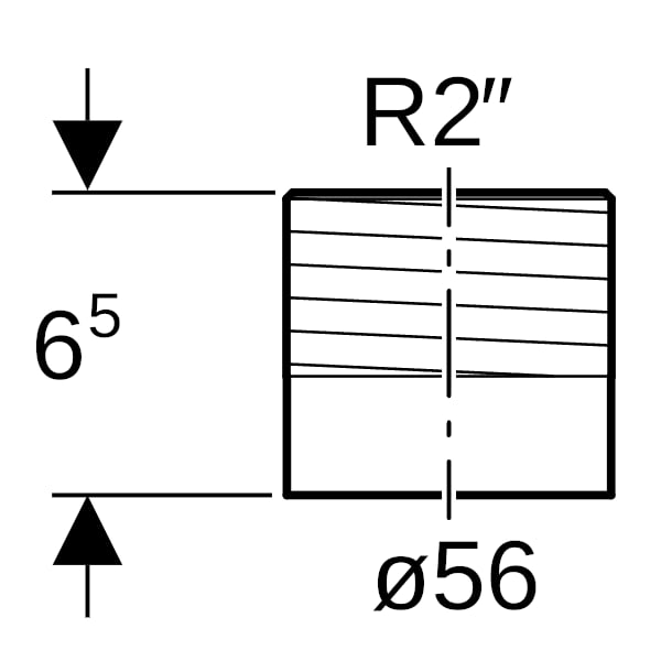 Geberit PE Übergang mit Aussengewinde d56 R2