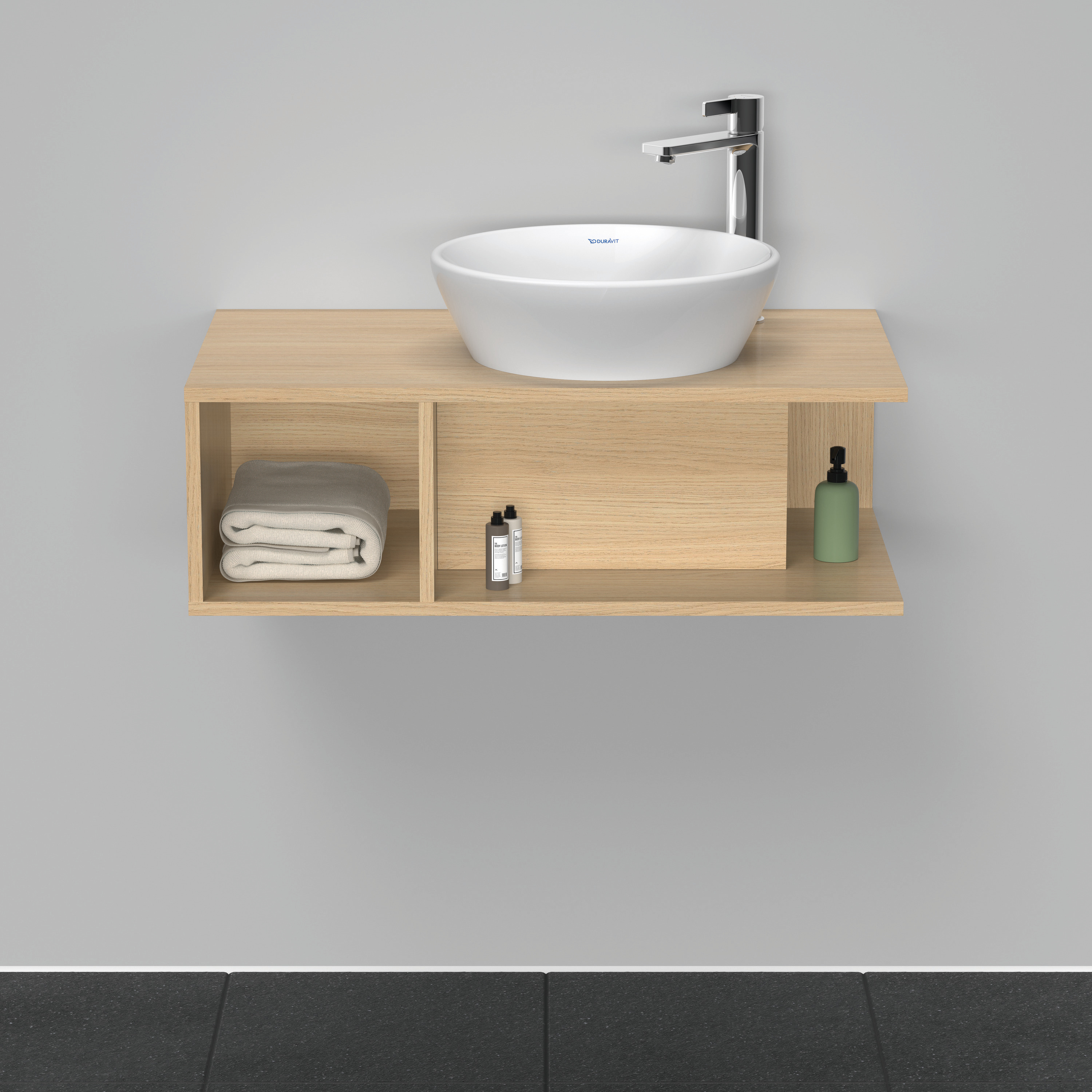 Duravit D-Neo WTU wandh.,1 offenes Fach l., 260x800x480mm, Eiche Natur