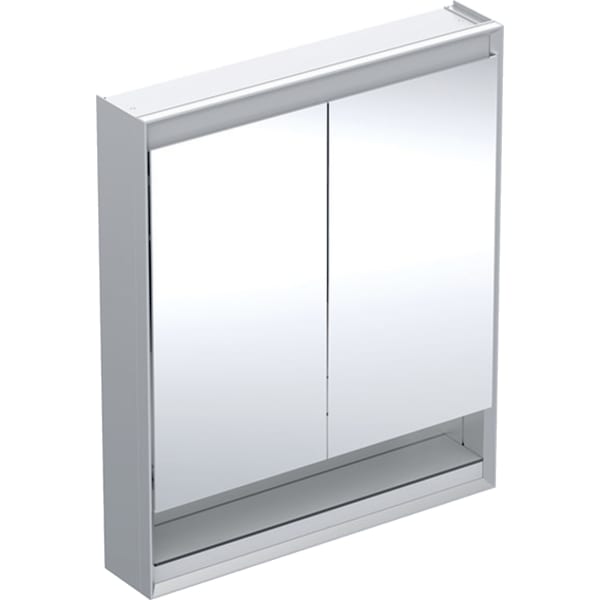 Geberit ONE Spiegelschrank mit Ni/Comf.Light 2 Türen, AP-Mont., 75x90x15cm, alu.