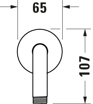 DU Brausearm L 210mm, Wandmontage Rosette Rund, Chrom HG