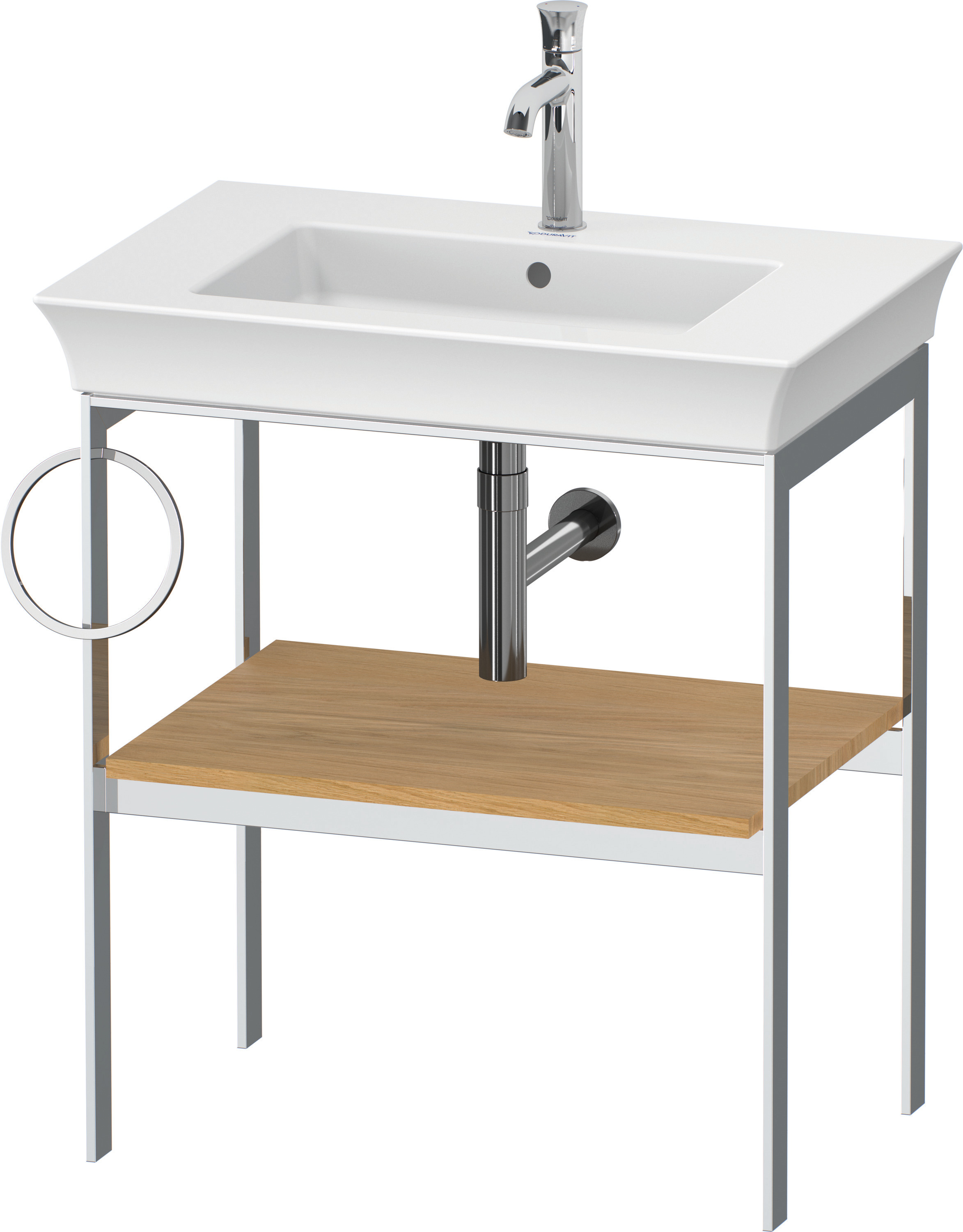 Duravit Metallkonsole bodenst. White Tulip 760x684x450,HH l.,Eiche Natur Massiv