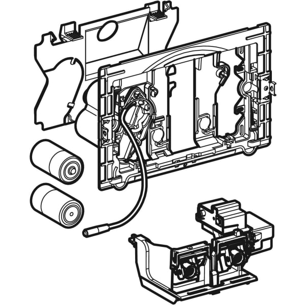 Geberit WC-Strg. mit elektr. Spül, Batt., BT 2-Mengen-Sp. Sigma, für Funktaster