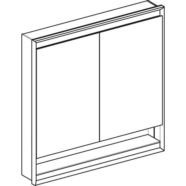 Geberit ONE SPS, Nische u.Comf.Light, 2 Türen UP-Mont,120x90x15cm, schw matt/alu. plvb