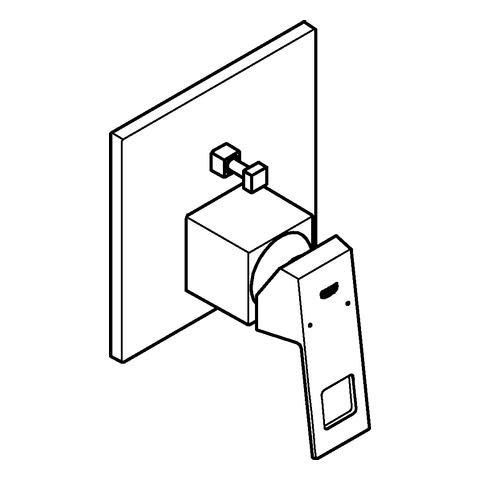 GROHE EH-Wannenbatterie Eurocube 24062 FMS für 35604 hard graphite gebürstet