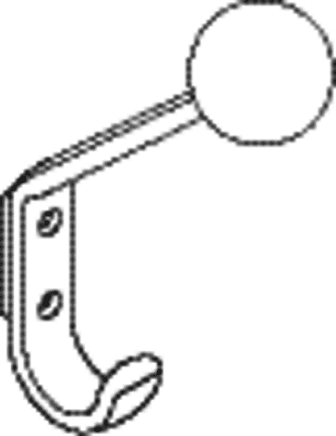HEWI Garderobenhaken Ser 477, H:174mm, m. Kugel, T:117mm reinweiß