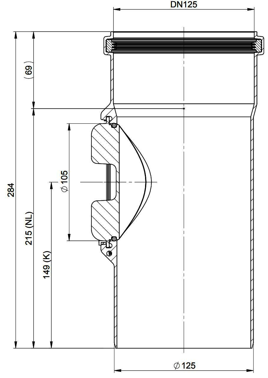 MHG Kontroll-Rohr DN 125 für Abgasleitung Atec
