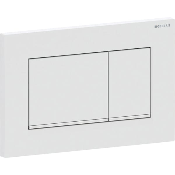 Geberit Sigma20 BetPl., eckig, 2-Mengen-Sp. weiß matt, Etc / chrom glänzend