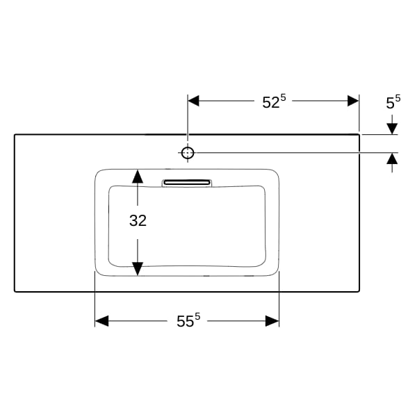 Geberit ONE MWT 105x48cm, CleanDrain m. Hl., o. Ül., weiß, KeraTect/weiß glzd