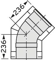 Vaillant Bogen 45 Grad DN 300/200 Edelstahl für Abgassystem Fassade DN 200 Vaillant Bogen 45 Grad DN 300/200 Edelstahl für Abgassystem Fassade DN 200