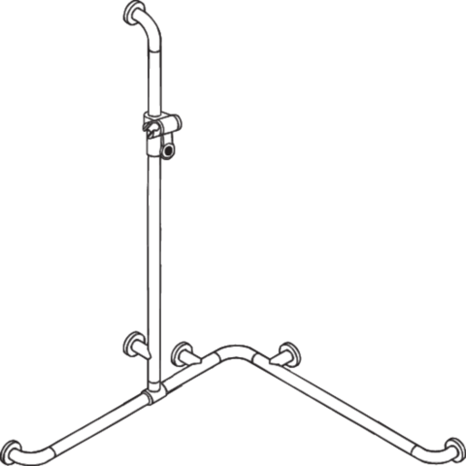 HEWI Dusch-Wannenhdl.m.Br.H.St.,AM:1100, W1/2:762, antimikrobiell signalweiß