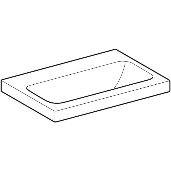Geberit iCon Light WT 60x42cm, verk. Ausld. ohne Hahnloch, ohne Überlauf, weiß