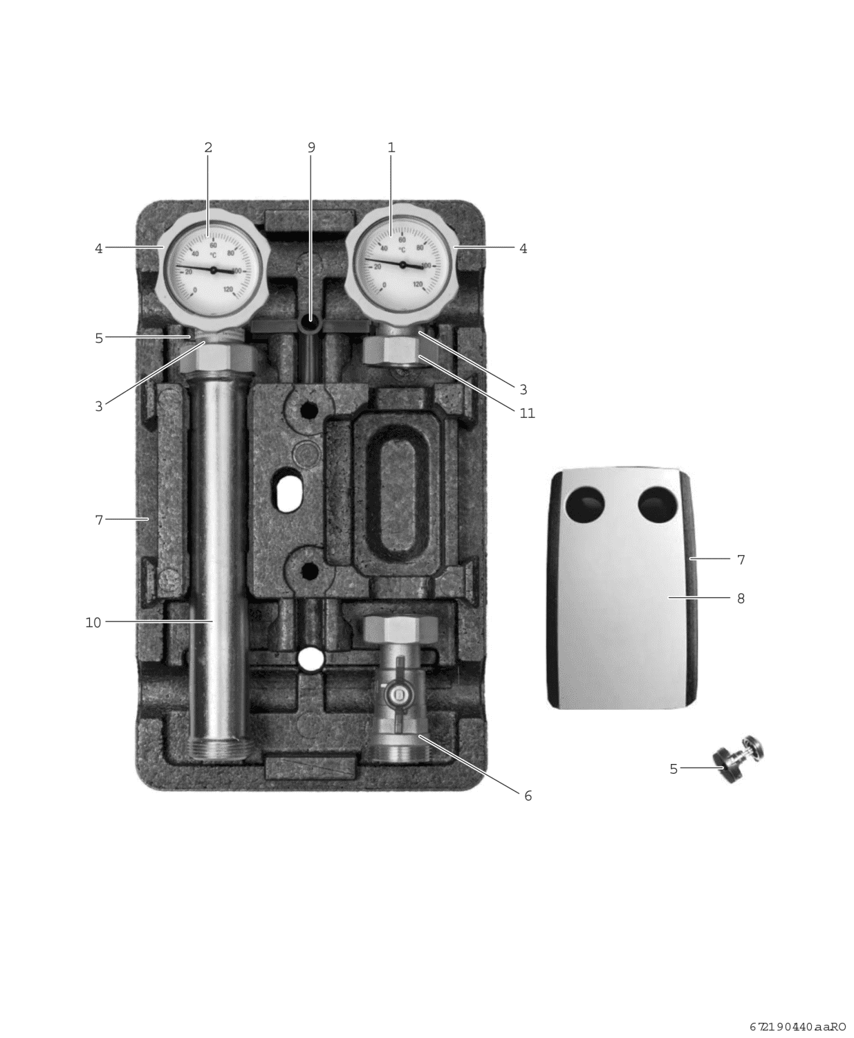BOSCH Zubehör für Luftwärmepumpen WWM 32 Heizkreis-Set ohne Mischer, DN32