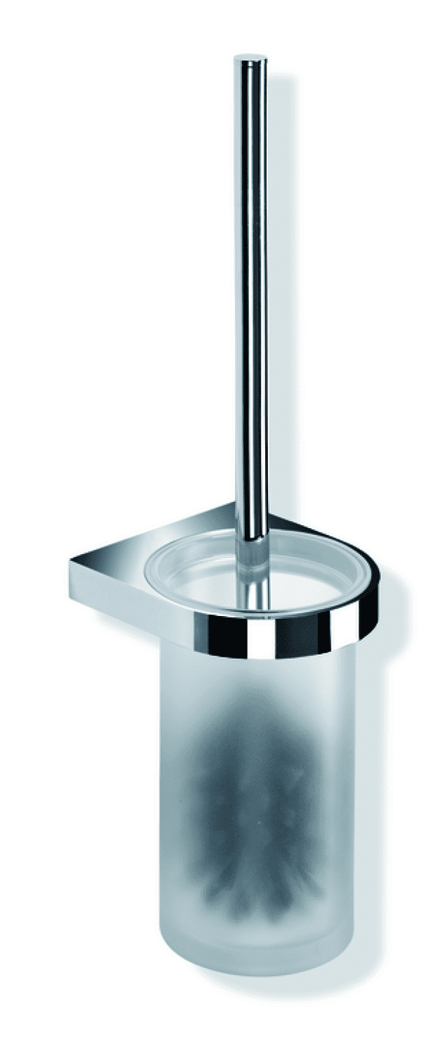 HEWI WC-Bürstengarnitur Sys 800, chrom, Glas Kristall satiniert
