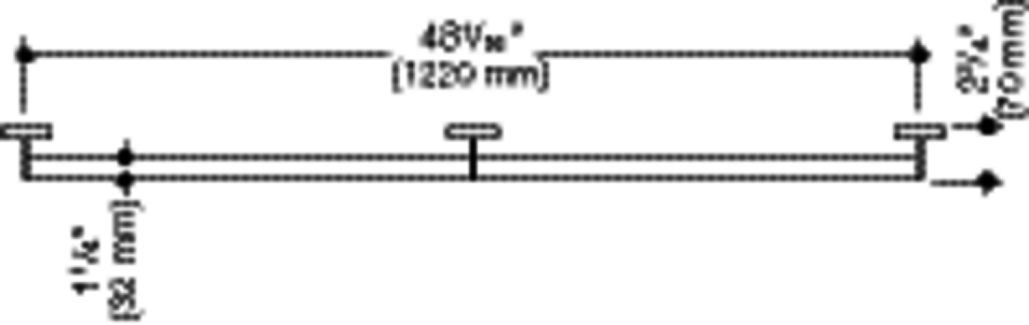 HEWI Haltegriff m.Stütze, d:32, L=1220mm plvb schw tiefmatt