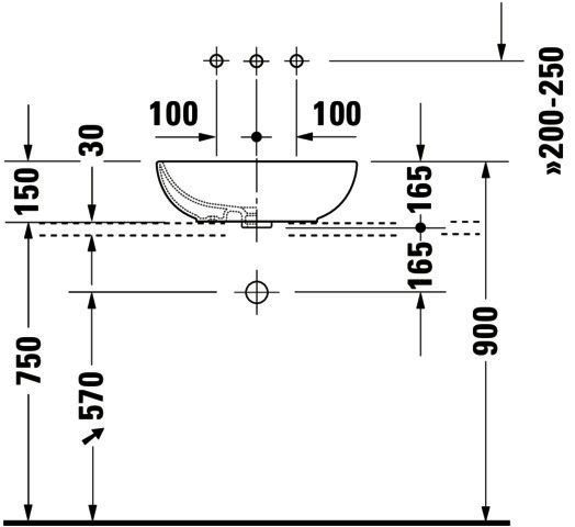 DU ASB Design Classics Foster 495 mm, mit ÜL ohne HLB, weiß