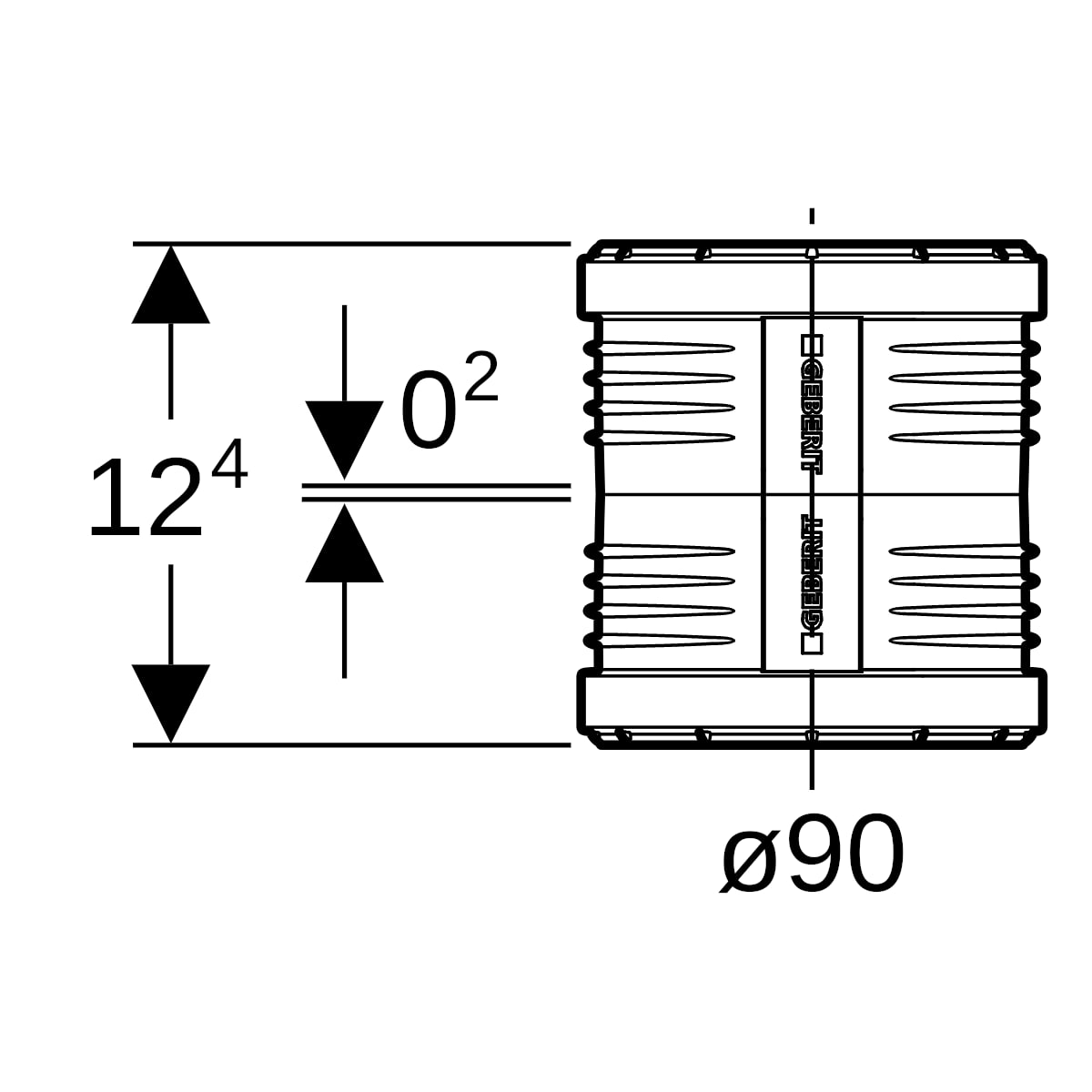 Geberit Silent-PP Doppelsteckmuffe d90