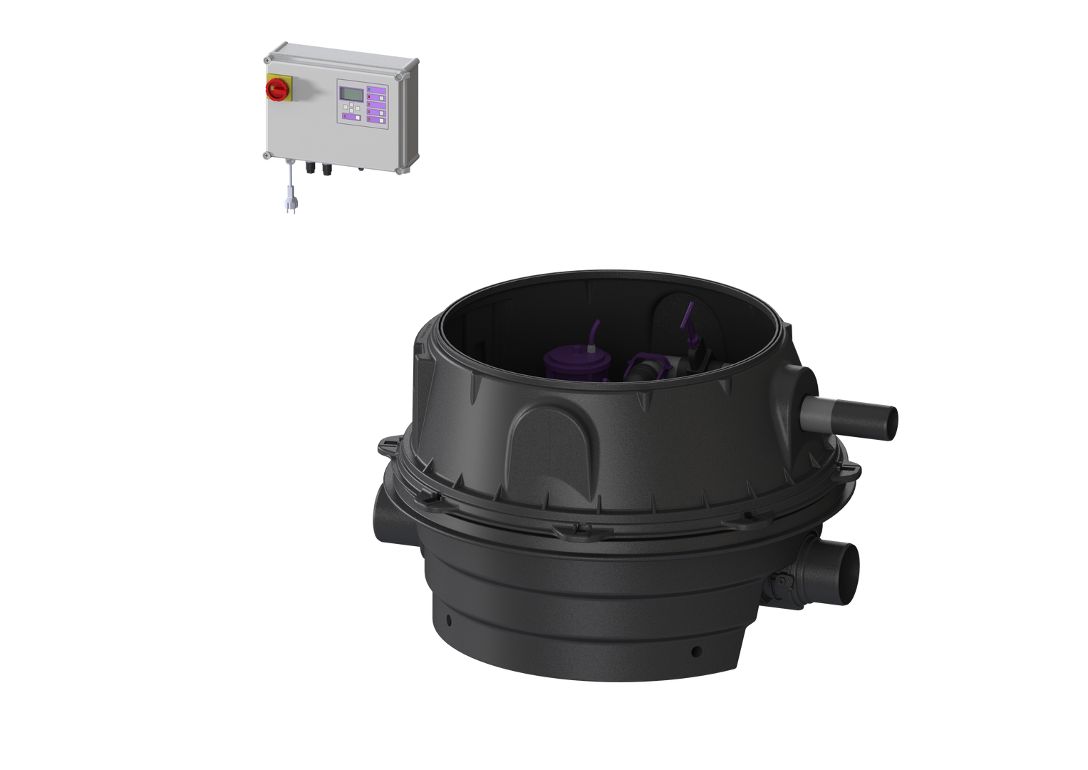 KESSEL-Rückstauhebeanlage Ecolift XL Duo, 2 mech. Klappen, SPF 1400-S3, Konus