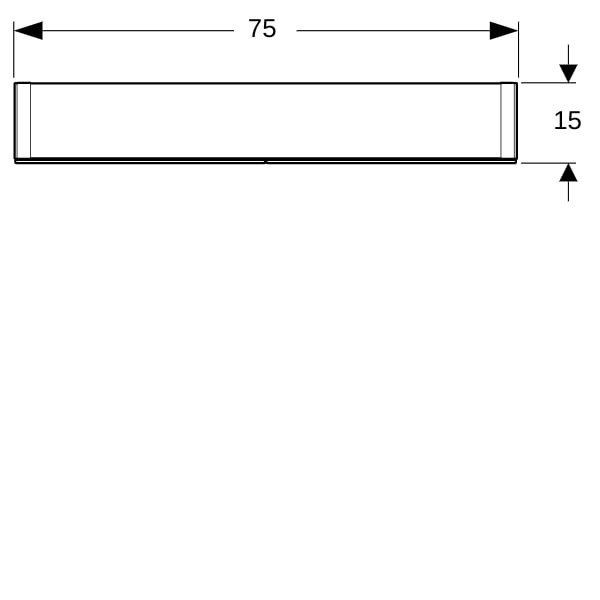 Geberit Option Spiegelschrank mit Beleuchtung zwei Türen, 75x70x15cm