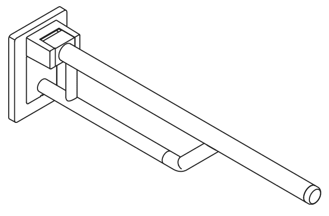 HEWI SK-Griff Duo, L:700mm, Kst., unifarben reinweiß
