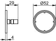 KEUCO Klebe-Set 5 Universalartikel 04994 f. 12801 /14 m. rd Rosette sw matt