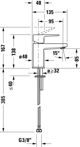 Duravit Manhattan Einh-WT-Mischer S, ohne Zugstange, Chrom HG