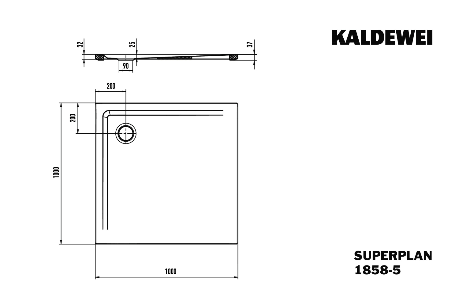 KA DW SUPERPLAN Mod.1858-5,1000x1000mm, alpwe,IG,Wt extrafl.
