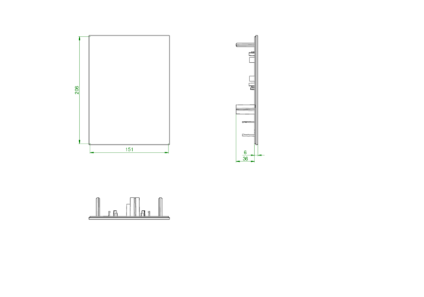 OVENTROP-Abdeckung für Unibox vario geschlossen, Echtglas weiß OVENTROP-Abdeckung für Unibox vario geschlossen, Echtglas weiß
