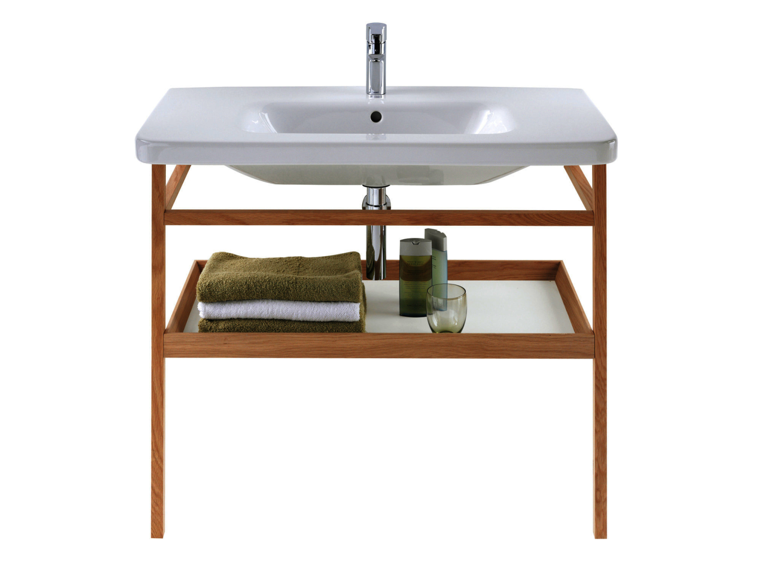 DU Möbelwaschtisch DuraStyle 1000 mm mit ÜL, mit HLB, 1 HL, weiß