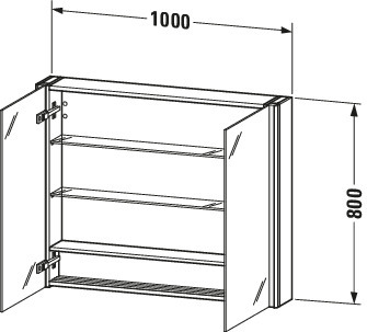 Duravit Spiegelschrank XSquare m.Beleuchtung 800x1000x155mm, Taupe Seidenmatt, CH