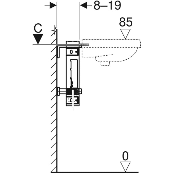 Geberit Kombifix Element für Waschtisch Standarmatur