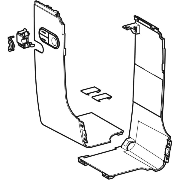 Geberit Designabdeckung seitl. f. externen WA zu Geberit AquaClean Mera weiß-alpin