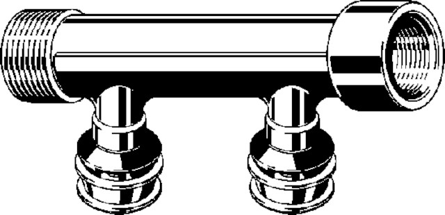 Viega Verteiler mit SC Raxofix 5326.06 in16mmxG3/4-2fach Siliziumbronze