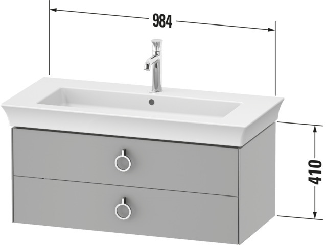 Duravit WTU wandh. White Tulip,2 Schk.,mit Griff,410x984x458,Graphit Seidenmatt