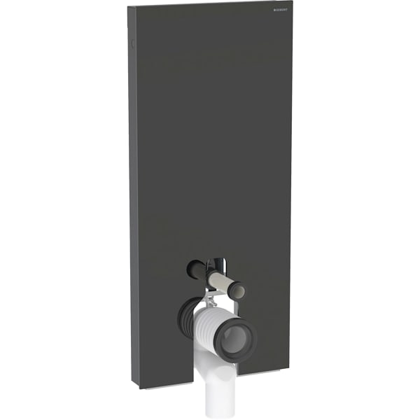 Geberit Monolith Plus Sanitärmodul f. SWC 114cm, Glas schwarz / alu. schwarzchrom