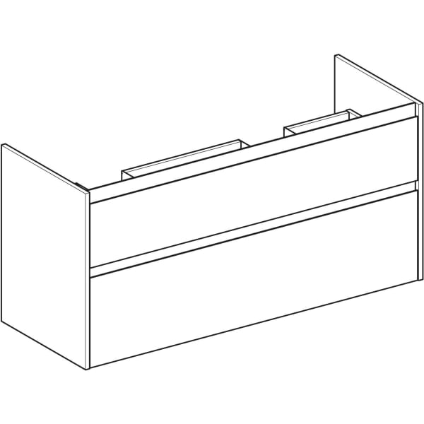 Geberit Unterschrank für DMWT, 2 Schubladen B:130cm, Eiche natur