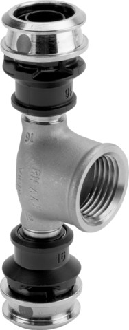 Viega T-Stück mit SC Raxinox 4417 in 16mmxRp1/2x16mm Stahl nichtrostend
