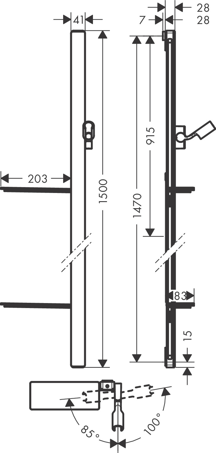 Hansgrohe Brausestange Unica'E 1500mm chrom