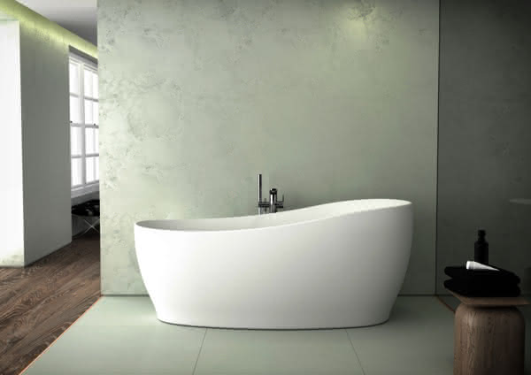 IS Kf-Badewanne Around, freistehend, m.Ablauf, 1800x850x625mm, Seidenweiß